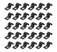 sourcing map 5/16 Inch Pipe Strap, Carbon Steel Conduit Clip 50pcs Single Hole Strap Clamp for Pipe Tube Cable Fixing (8mm, Black)