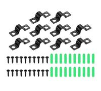 sourcing map 5/16 Inch U-Shaped Pipe Clamp, 25Pcs U Tube Strap Tension Clips Carbon Steel Double Hole Strap Clamp with Screws and Rubber Plug for Pipe Tube Cable Fixing (8mm, Black)