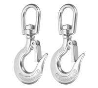 sourcing map 5/16" Slip Hook, 2Pcs 304 Stainless Steel Swivel Lifting Hook 1433 lbs Capacity Rotatable Chain Clevis Hooks Safety Chain Hooks for Crane, Fishing Boat, Port Transportation