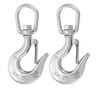 sourcing map 5/16" Slip Hook, 2Pcs 316 Stainless Steel Swivel Lifting Hook 1433 lbs Capacity Rotatable Chain Clevis Hooks Safety Chain Hooks for Crane, Fishing Boat, Port Transportation