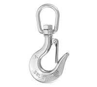 sourcing map 5/16" Slip Hook, 316 Stainless Steel Swivel Lifting Hook 1433 lbs Capacity Rotatable Chain Clevis Hooks Safety Chain Hooks for Crane, Fishing Boat, Port Transportation