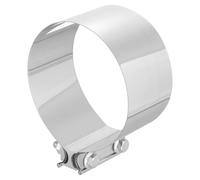 sourcing map 5.5 Inch Exhaust Clamp, 304 Stainless Steel Butt Joint Band Clamp Sleeve Coupler Pipe Repair Clamp Universal Widening Clamp for Exhaust Pipes Mufflers, Silver