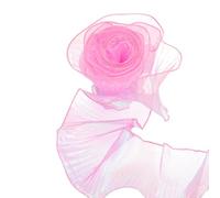 sourcing map 5.5" x 5.5 Yards Ruffle Pleated Organza Trim Iridescent Pleated Lace Trim Ribbon Sewing Lace Fabric Trim for DIY Craft Dress Clothing Wedding Gift Home Decoration, Dark Pink