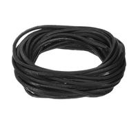 sourcing map 5.5 Yard 2mm Flat Leather Cord, Leather Strips 2mm Thick Lacing Strings for DIY Crafts Making Bracelet Purse Strap (Black)