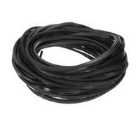 sourcing map 5.5 Yard 3mm Flat Leather Cord, Leather Strips 2mm Thick Lacing Strings for DIY Crafts Making Bracelet Purse Strap (Black)