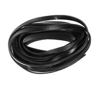sourcing map 5.5 Yard 6mm Flat Leather Cord, Leather Strips 2mm Thick Lacing Strings for DIY Crafts Making Bracelet Purse Strap (Black)