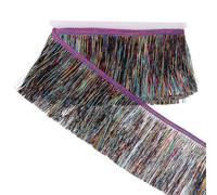 sourcing map 5.5 Yard of 4 Inch Shiny Tinsel Fringe Trim, Sparkling Metallic Fringe Trims Garland Tinsel Streamer for DIY Latin Dance Costume Clothing Accessories Holiday Decor, Colorful