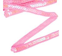 sourcing map 5.5 Yard Sequins Trim Ribbon 0.5 Inch Sequin Gimp Braid Trim Spangle Flat Sequins Paillette Fabric Flat Trims Strips for Crafts Sewing Clothes Home Party Decoration, Light Pink