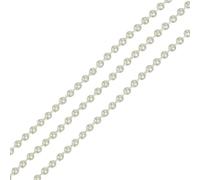 sourcing map 5.5 Yards Pearl Beads Garland, 4mm Faux Bead String of Pearls Garland Pearl Ribbon Pearls Chain String for DIY Craft Decoration Bracelets Holiday Wedding Supplies