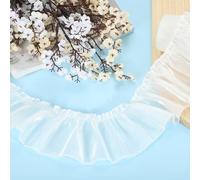 sourcing map 5.5 Yards Ruffle Lace Trim Ribbon 8cm/3" Pleated Organza Lace Edge Trim Sewing Lace Fabric Trim for DIY Craft Dress Clothing Wedding Gift Home Decoration, Light Pink