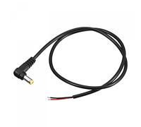 sourcing map 5.5mm x 2.1mm 90 Degree Right Angle DC Power Male Plug Jack to Bare Wire Open End Pigtail Power Cable Repair for Camera CCTV 0.5m Pack of 2