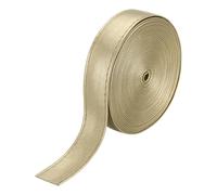 sourcing map 5.5Yard/5m Double Sided PU Leather Strap, 0.79 Inches Wide Flat Leather Strips Cord String for Clothing Bag DIY Craft Making, Gold