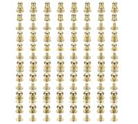 sourcing map 5/6/8/9mm Ball Head Stud Rivets Screw Back, 64Pack Round Head Button Nipple Rivet for DIY Leather Craft Handbag Belt, Light Golden
