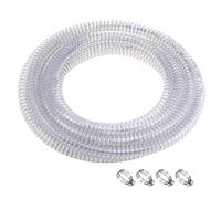 sourcing map 5/8" ID x 24.6ft Steel Wire Reinforced PVC Tubing Chemical Resistant Flexible Vinyl Hose Pipe High Pressure Thick Hose Suction Tube Clear