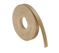 sourcing map 5/8 Inch x 49ft Wood Veneer Edge Banding, Pre-Glued Flexible Ash Wood Edging Strips, Iron on with Hot Melt Adhesive Wood Tape for Cabinet Repair and Furniture Restoration
