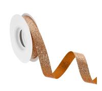 sourcing map 5/8" x 10 Yards Sparkle Ribbons, Wreath Crafts Cut Edge Ribbon, Sparkling Fabric Ribbon for Bow Making, Gift Wrapping, Festival Wedding Party Decoration, Rose Gold