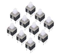 sourcing map 5.8x5.8x10mm PCB DIP Mounting Tact Tactile Push Button Switch Latching 6 Pin 10PCS