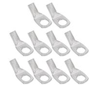 sourcing map 5 AWG - 5/16" Copper Wire Lugs, 45 Degree Bent Battery Cable Ends Battery Lugs Ring Terminals Connectors Bare Copper Eyelet for Marine Electrical Supplies (Silver, 10Pcs)
