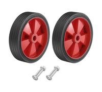 sourcing map 5 Inch Air Compressor Wheels Replacement Universal Wheels for Most Air Compressors Increasing Maneuverability with 0.5" Dia Pack of 2,Red