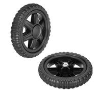 sourcing map 5 Inch Dia Shopping Cart Wheels Replacement 2 Pcs Heavy Rubber Foaming Trolley Wheel Repair for Grocery Carts Supermarket Garbage Trash Can, Black