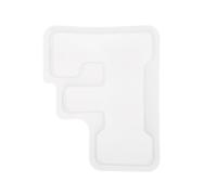 sourcing map 5 Inch Large 3D Alphabet Letter Mould for Resin, F Capital Silicone Letter F Mould for Epoxy Resin Art DIY Crafts Decoration, White