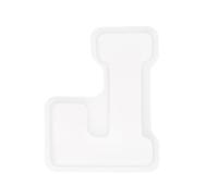 sourcing map 5 Inch Large 3D Alphabet Letter Mould for Resin, L Capital Silicone Letter L Mould for Epoxy Resin Art DIY Crafts Decoration, White