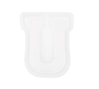 sourcing map 5 Inch Large 3D Alphabet Letter Mould for Resin, U Capital Silicone Letter U Mould for Epoxy Resin Art DIY Crafts Decoration, White