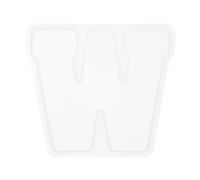 sourcing map 5 Inch Large 3D Alphabet Letter Mould for Resin, W Capital Silicone Letter W Mould for Epoxy Resin Art DIY Crafts Decoration, White