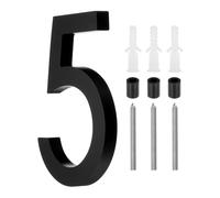 sourcing map 5 Inch Modern House Number, Acrylic Floating House Number for Outside Address Sign for House with Nail Kit for Mailbox Yard Home Front Door (Number 5, Matte Black)