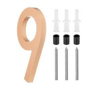 sourcing map 5 Inch Modern House Number, Acrylic Floating House Number for Outside Address Sign for House with Nail Kit for Mailbox Yard Home Front Door (Number 9, Gold Tone)