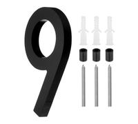 sourcing map 5 Inch Modern House Number, Acrylic Floating House Number for Outside Address Sign for House with Nail Kit for Mailbox Yard Home Front Door (Number 9, Matte Black)