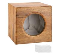 sourcing map 5 Inch Ported Wooden Speaker Enclosure, Striped Wood Single Vented Subwoofer Box Car Audio Truck Speaker Box for DIY Home Vehicle Audio Sound Supplies