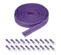 sourcing map #5 Nylon Coil Zippers 10 Yards 31mm Sewing Zippers Tapes Roll with 20 Replacement Zip Sliders for DIY Sewing Tailor Craft Supplies Bag Clothes, Purple Red