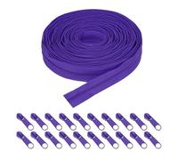 sourcing map #5 Nylon Coil Zippers 10 Yards 31mm Sewing Zippers Tapes Roll with 20 Replacement Zip Sliders for DIY Sewing Tailor Craft Supplies Bag Clothes, Dark Purple