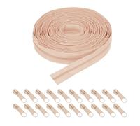 sourcing map #5 Nylon Coil Zippers 10 Yards 31mm Sewing Zippers Tapes Roll with 20 Replacement Zip Sliders for DIY Sewing Tailor Craft Supplies Bag Clothes, Beige