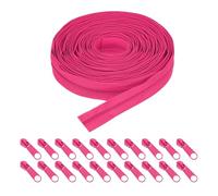 sourcing map #5 Nylon Coil Zippers 10 Yards 31mm Sewing Zippers Tapes Roll with 20 Replacement Zip Sliders for DIY Sewing Tailor Craft Supplies Bag Clothes, Rose Pink
