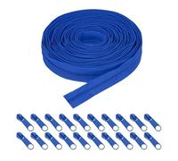 sourcing map #5 Nylon Coil Zippers 10 Yards 31mm Sewing Zippers Tapes Roll with 20 Replacement Zip Sliders for DIY Sewing Tailor Craft Supplies Bag Clothes, Blue