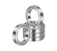 sourcing map 5 Pack 6805ZZ Deep Groove Ball Bearings, 25 x 37 x 7mm Chrome Steel Double Shield Bearing for Electric Motor, Home Appliances, Industrial Machinery, (ABEC5)