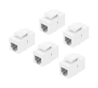 sourcing map 5 Pack Cat 3 Ethernet Coupler, RJ11 Cat3 Coupler Jacks Female to Female Ethernet Adapter, White