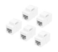 sourcing map 5 Pack Cat 6 Ethernet Coupler, RJ45 Cat6 Coupler Jacks Female to Female Ethernet Adapter, White, 14x27x22mm