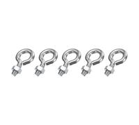 sourcing map 5 Pack Eye Bolts, M5 x 10mm 304 Stainless Steel Threaded EyeBolt Silver Eye Hooks with Nut for Hanging or Securing Cables