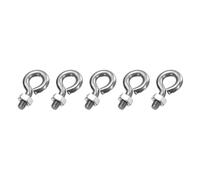 sourcing map 5 Pack Eye Bolts, M6 x 12mm 304 Stainless Steel Threaded EyeBolt Silver Eye Hooks with Nut for Hanging or Securing Cables