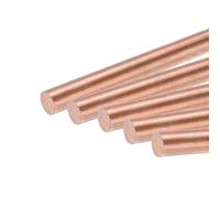 sourcing map 5 Pack Pure Copper Round Rod 5mm/0.2 Inch Diameter 330mm/13 Inch Length Solid Copper Rod Lathe Bar Stock for DIY Metal Craft Metal Working Hobbies