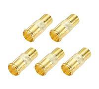 sourcing map 5 Pack RG6 Coaxial Cable Connector, F Female to Quick Push On Male Adapter Extender 75 Ohm Gold Plated F Type Coax Extension Coupler Convertor 26x10.5mm for Broadcast, Antenna