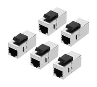 sourcing map 5 Pack RJ45 Cat 6A Ethernet Coupler, Cat6A Shielded Coupler Jacks Female to Female Ethernet Adapter, Silver