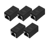 sourcing map 5 Pack RJ45 Ethernet Coupler, Female to Female Cat6 Coupler Ethernet Extension Adapter Network Connector for Cat8/Cat7/Cat6/Cat5e/Cat5,Black