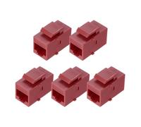sourcing map 5 Pack RJ45 Ethernet Coupler, Female to Female Cat6 Coupler Ethernet Extension Adapter Network Connector for Cat6/Cat5e/Cat5,Red