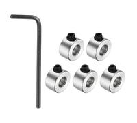 sourcing map 5 Pack Shaft Lock Collar, 4.05mm Bore Screw Lock Ring 9mm OD 5mm Height Steel Material Isolation for 3D Printer Accessories, Silver