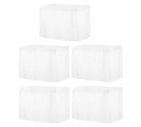sourcing map 5 Pack White Plastic Table Skirts, 29 in x 14 Ft Table Skirts for Rectangle Tables, Disposable Table Covers for Birthday Wedding Party