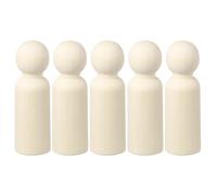 sourcing map 5 Pack Wood Peg, 3.5 Inch Boy-Shape Wooden Peg People, Unfinished Wooden Peg People Bodies Figures for DIY Art Craft Painting